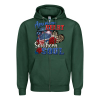 Sports Green american heart southern soul Zipper Hoodie - Zillion Design Studio