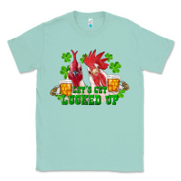 Seafoam st. patrick's day roosters let's get lucked up Classic Tee - RanaPortraitStore
