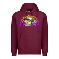 Burgundy doge coin hodl on we're going to the moon retro sunset Premium Hoodie - Jasminsmagicworld