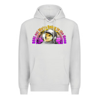 Dove Grey doge coin hodl on we're going to the moon retro sunset Premium Hoodie - Jasminsmagicworld