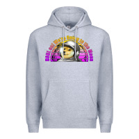 Heather Grey doge coin hodl on we're going to the moon retro sunset Premium Hoodie - Jasminsmagicworld