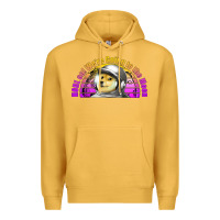 Mustard doge coin hodl on we're going to the moon retro sunset Premium Hoodie - Jasminsmagicworld