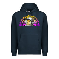 Navy doge coin hodl on we're going to the moon retro sunset Premium Hoodie - Jasminsmagicworld