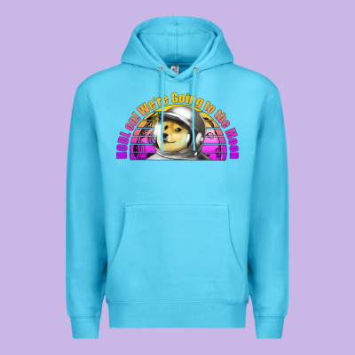 Doge Coin Hodl On We're Going To The Moon Retro Sunset Premium Hoodie Designed By Jasminsmagicworld