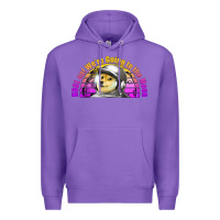 Purple doge coin hodl on we're going to the moon retro sunset Premium Hoodie - Jasminsmagicworld