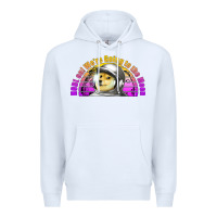 White doge coin hodl on we're going to the moon retro sunset Premium Hoodie - Jasminsmagicworld