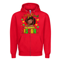 Red a little black history with girl juneteenth Zipper Hoodie - texasbilliewilder
