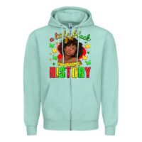 Seafoam a little black history with girl juneteenth Zipper Hoodie - texasbilliewilder