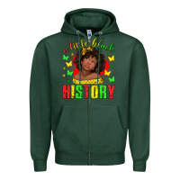 Sports Green a little black history with girl juneteenth Zipper Hoodie - texasbilliewilder