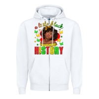 White a little black history with girl juneteenth Zipper Hoodie - texasbilliewilder