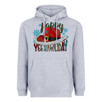 Heather Grey happy yeehawliday Heavyweight Hoodie - CowhideDigitalArt