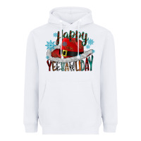 White happy yeehawliday Heavyweight Hoodie - CowhideDigitalArt