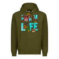 Army Green farm life Premium Hoodie - AdoDesignShop