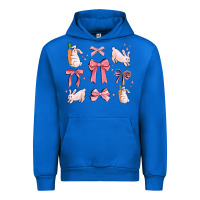 Cobalt pink ribbons with rabbits Urban Hoodie - MaliasSmallBusiness