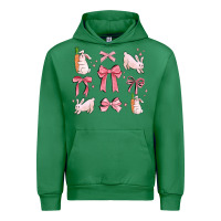 Emerald pink ribbons with rabbits Urban Hoodie - MaliasSmallBusiness