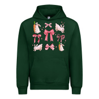 Forest Green pink ribbons with rabbits Urban Hoodie - MaliasSmallBusiness