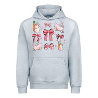 Heather Grey pink ribbons with rabbits Urban Hoodie - MaliasSmallBusiness