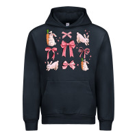 Navy pink ribbons with rabbits Urban Hoodie - MaliasSmallBusiness
