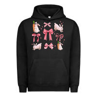 Pigment Black pink ribbons with rabbits Urban Hoodie - MaliasSmallBusiness