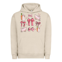 Pigment French Oak pink ribbons with rabbits Urban Hoodie - MaliasSmallBusiness