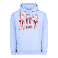 Pigment Grape Ice pink ribbons with rabbits Urban Hoodie - MaliasSmallBusiness