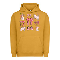 Pigment Peanut Butter pink ribbons with rabbits Urban Hoodie - MaliasSmallBusiness