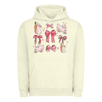 Pigment Pistachio pink ribbons with rabbits Urban Hoodie - MaliasSmallBusiness
