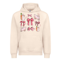 Sandshell pink ribbons with rabbits Urban Hoodie - MaliasSmallBusiness