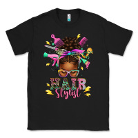 Black hair stylist afro messy bun Classic Tee - texasbilliewilder