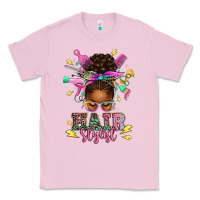 Bubblegum Pink hair stylist afro messy bun Classic Tee - texasbilliewilder