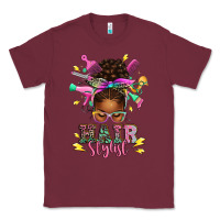 Hair Stylist Afro Messy Bun Classic Tee | Teevron