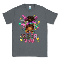Charcoal Heather hair stylist afro messy bun Classic Tee - texasbilliewilder