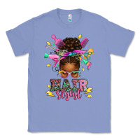 Colony Blue hair stylist afro messy bun Classic Tee - texasbilliewilder
