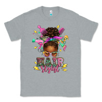 Heather Grey hair stylist afro messy bun Classic Tee - texasbilliewilder
