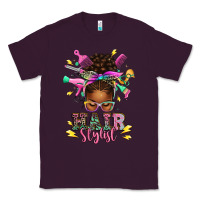 Plum hair stylist afro messy bun Classic Tee - texasbilliewilder