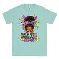 Seafoam hair stylist afro messy bun Classic Tee - texasbilliewilder