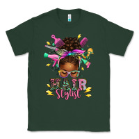 Sports Green hair stylist afro messy bun Classic Tee - texasbilliewilder
