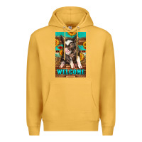 Mustard western pig garden Premium Hoodie - LillyAllenDesigns