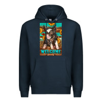 Navy western pig garden Premium Hoodie - LillyAllenDesigns