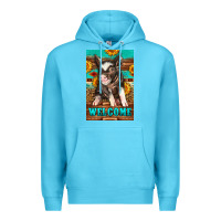 Ocean Blue western pig garden Premium Hoodie - LillyAllenDesigns
