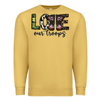 Antique Gold love our troops Premium Sweatshirt - CowhideDigitalArt