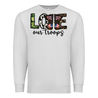 Dove Grey love our troops Premium Sweatshirt - CowhideDigitalArt