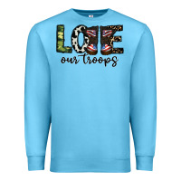 Ocean Blue love our troops Premium Sweatshirt - CowhideDigitalArt
