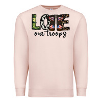 Pale Pink love our troops Premium Sweatshirt - CowhideDigitalArt