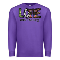 Purple love our troops Premium Sweatshirt - CowhideDigitalArt
