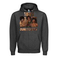 1865 Juneteenth Melanin With Afro Zipper Hoodie | Teevron