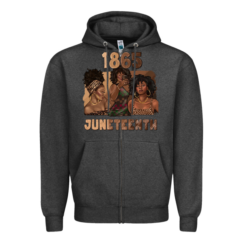 1865 Juneteenth Melanin With Afro Zipper Hoodie by texasbilliewilder | Teevron