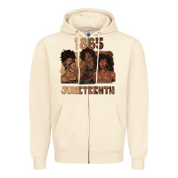 Sandshell 1865 juneteenth melanin with afro Zipper Hoodie - texasbilliewilder