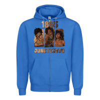 True Royal 1865 juneteenth melanin with afro Zipper Hoodie - texasbilliewilder
