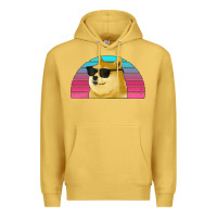 Antique Gold doge coin bitcoin hodl retro sunset Premium Hoodie - Jasminsmagicworld